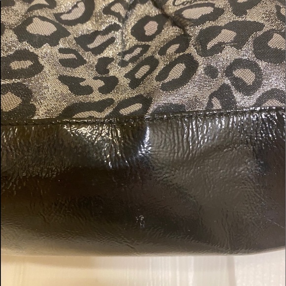 Coach Black Gray Metallic Ocelot Leopard Print Authentic Rare Sabrina Handbag - Picture 9 of 15
